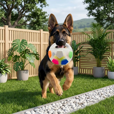 Ball in Bottle Strong Rubber Football Chew & Fetch Toy, Tough Durable Toy for Medium & Large Breed Power Chewers