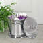 Meuble-lavabo Oneita en acier inoxydable | Rangement élégant pour les cotons-tiges, les éponges et les sels de bain | Pot décoratif pour salle de bain, chambre à coucher | Chrome