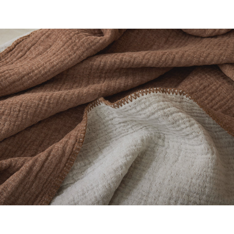 Couverture en coton Cozy, Simple, Terre de Sienne