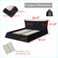 Très grand lit plateforme tapissier avec tête de lit en velours Cadre en bois massif, aucun sommier nécessaire, noir pour la chambre principale