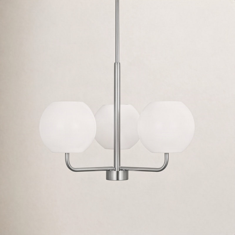 Lustre 3 lumières Jorund, Nickel brossé, Non