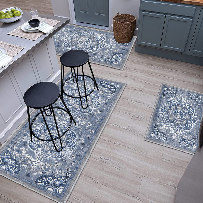 Boho Kitchen Rugs Sets 3 Piece With Runner Floral Kitchen Floor Mat Carpet Farmhouse Kitchen Rugs And Mats Non Skid Washable Runner Rug