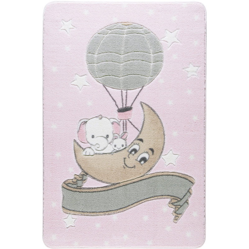 Guernon Pink/Grey Rug, Rectangle 133 x 190cm