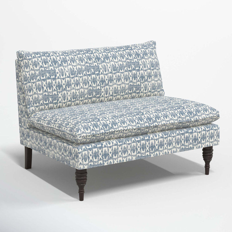 Cecelia 47'' Upholstered Loveseat, Texture Block Blue