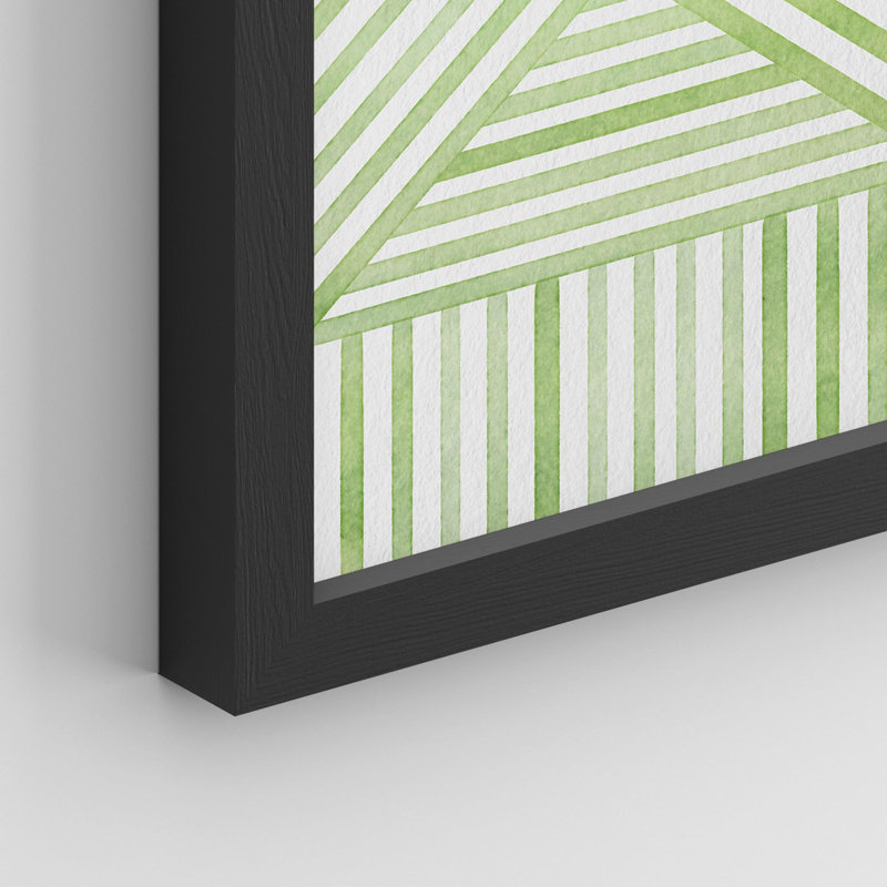 " Vibrant Green Pastel Paint Pattern " 4 - Pieces, 14" H x 11" W, Black