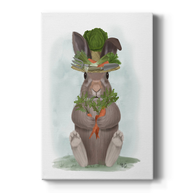 Rabbit Carrot Hat -Custom Wrapped Gallery Cavas, 36" H x 24" W