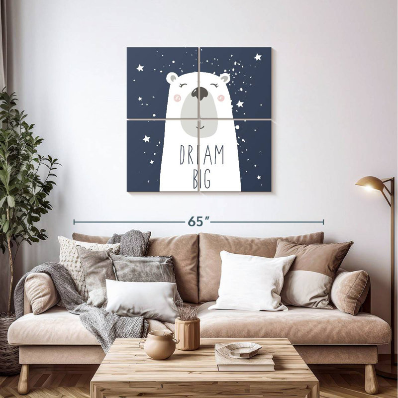 Dream Big Bear, typographie, H 38 po x l 38 po
