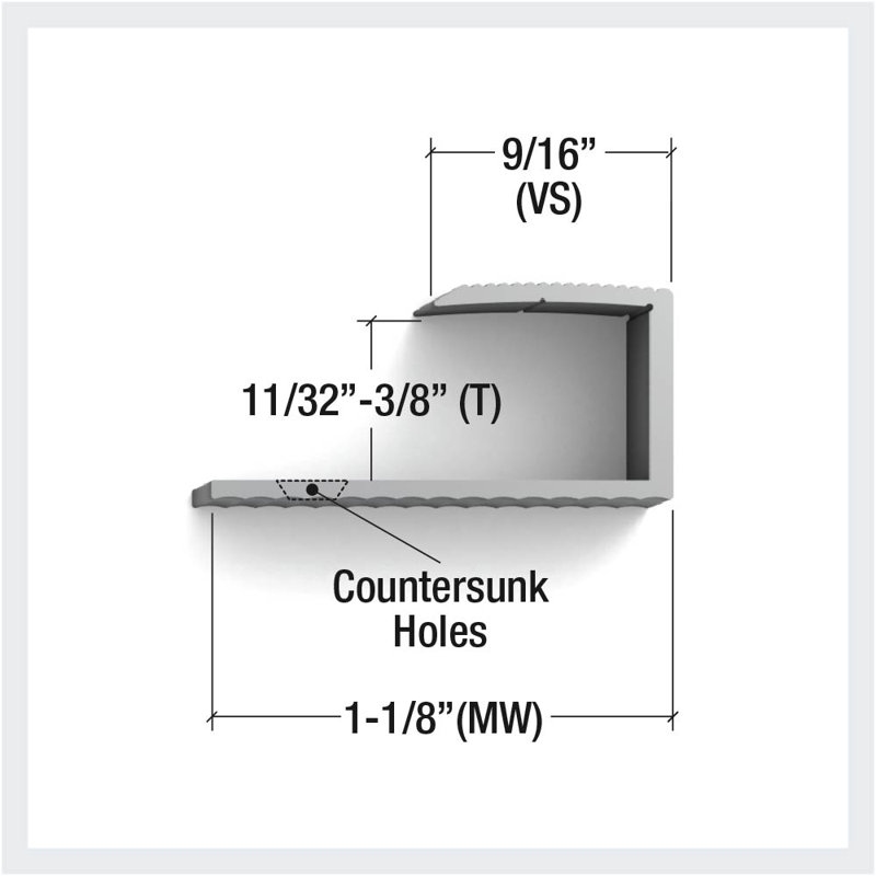 AEC-C-100-A-C, bord d'extrémité en aluminium, planchers de 9 à 10 mm