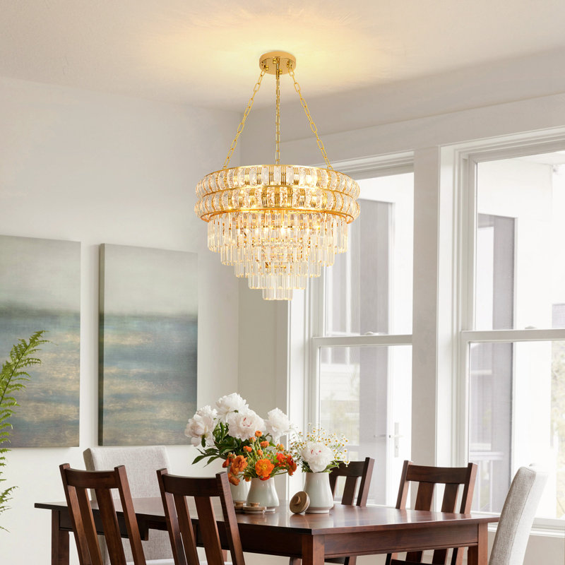 Lustre à niveaux 11 lumières Karelyn, H 15,7 po x l 21,6 po x P 21,6 po