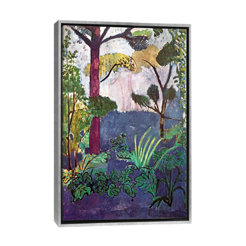 « marocain landscape (1913) » par henri matisse-print, H 48 po x l 32 po x P 1,5 po, Toile avec cadre argenté