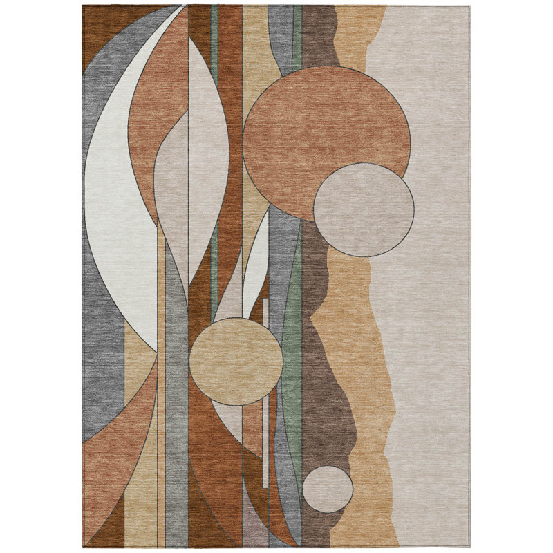 Machine Washable Indoor/Outdoor Brenden ACN2252 Modern Rug, Rectangle 10' x 14'