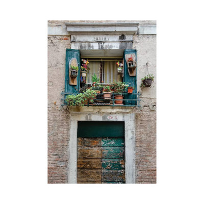 Italian Window Flowers I by Laura DeNardo - Wrapped Canvas Print