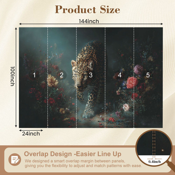 Red Barrel Studio Leopard Peel and Stick Wallpaper Leopard Stealth ...