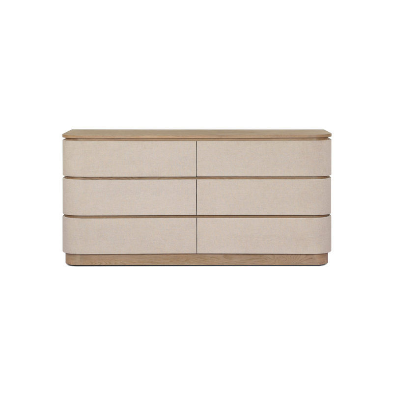 Mariella 6 Drawer Dresser-Beige Painted Linen