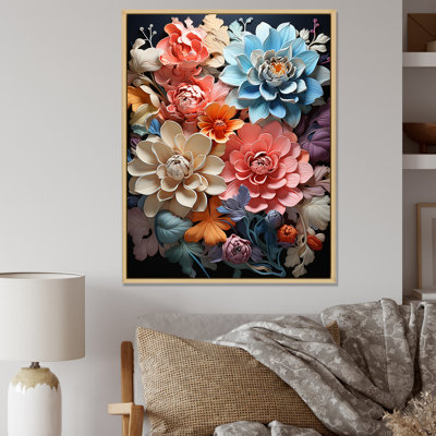 Papier coloré botanique III sur toile