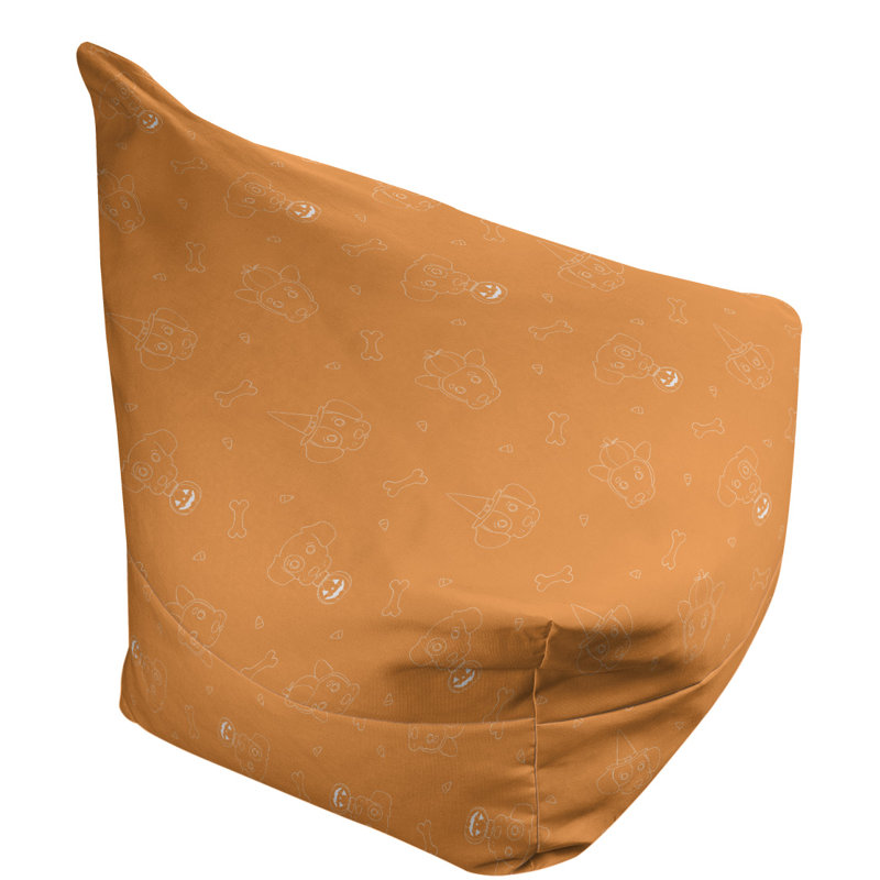 Bean Bag Chair & Lounger, Orange, 25" H x 27" W x 30" D