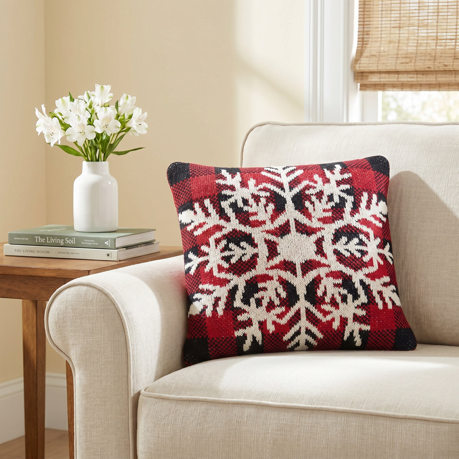 12" x 12" Snowflake Throw Pillow
