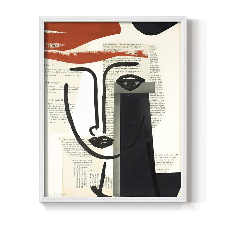 «Face of A Century VI», reproduction encadrée - bois massif, Blanc, H 28 po x l 22 po