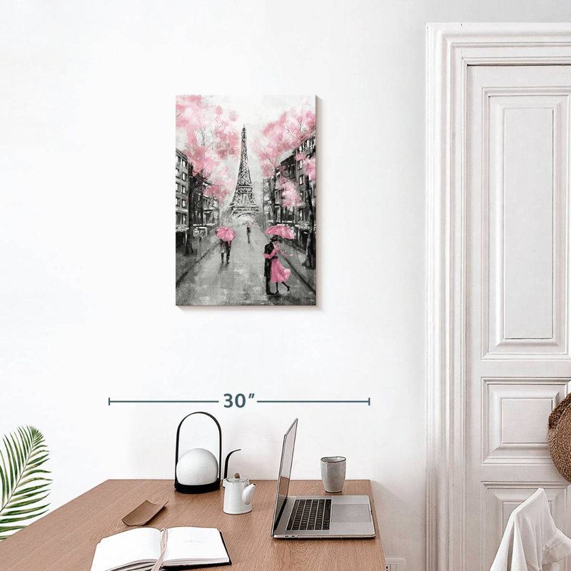 Pop rose Paris, H 24 po x l 16 po