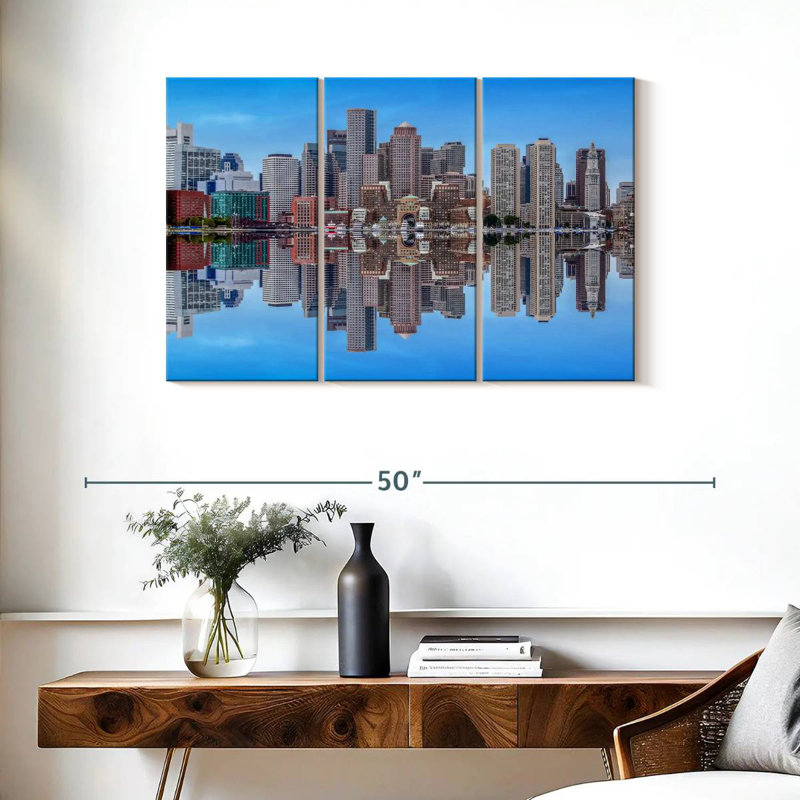 Sireci Boston Skyline Reflection, 24" H x 38" W