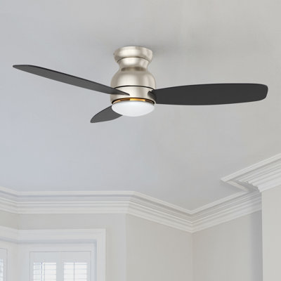  Alcides 3 - Blade Smart Flush Mount Ceiling Fans with Light,Low Profile Ceiling Fan with Remote,Whisper-Quiet DC Motor