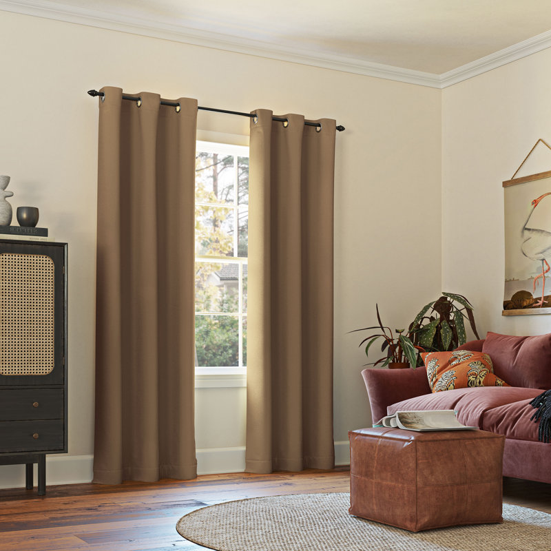 Burrier Wayfair Basics Blackout Grommet Curtain Panel, Barley, 54" W x 95" L