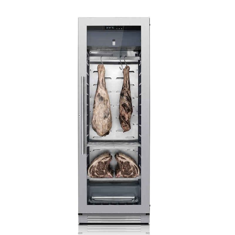  Réfrigérateur à viande 24 po Ca'Lefort Réfrigérateur compact à vieillissement sec 12,46 pi cu pour viande de bœuf et de bœuf, réfrigérateur à vieillissement intégré avec porte verrouillable, double circulation de ventilateur, stérilisation aux UV, contrôle de l'humidité et de la température Réfrigérateur professionnel à vieillissement sec