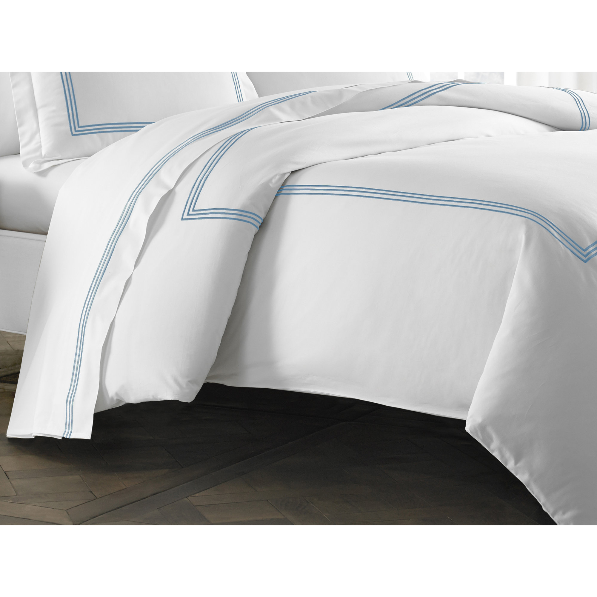 Rashmi TENCEL Percale Duvet Cover, Full/Queen Duvet Cover, Blue