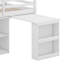 Lit mezzanine simple avec armoire à tiroirs, armoire à tablettes et bureau à tiroirs-849244445