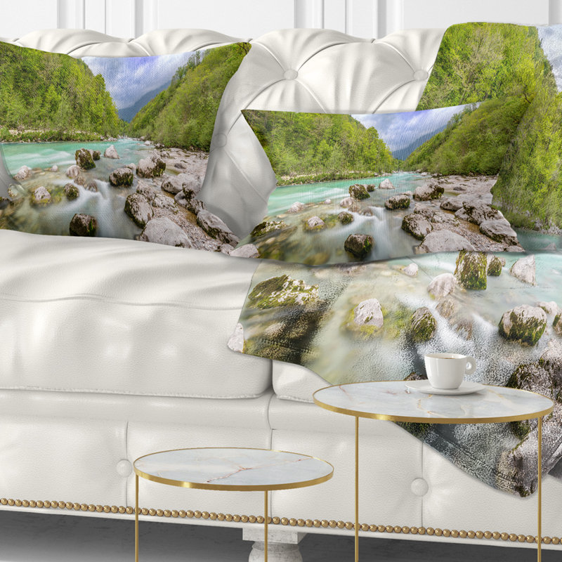 Coussin lombaire en cascade avec paysage imprimé
