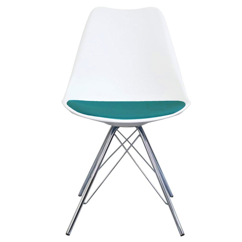 Topeka 45 cm H Side Chair, White/Teal