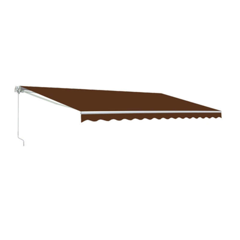 ALEKO Motorized Retractable Outdoor Awning with White Frame, Brown, 20' W x 10' D