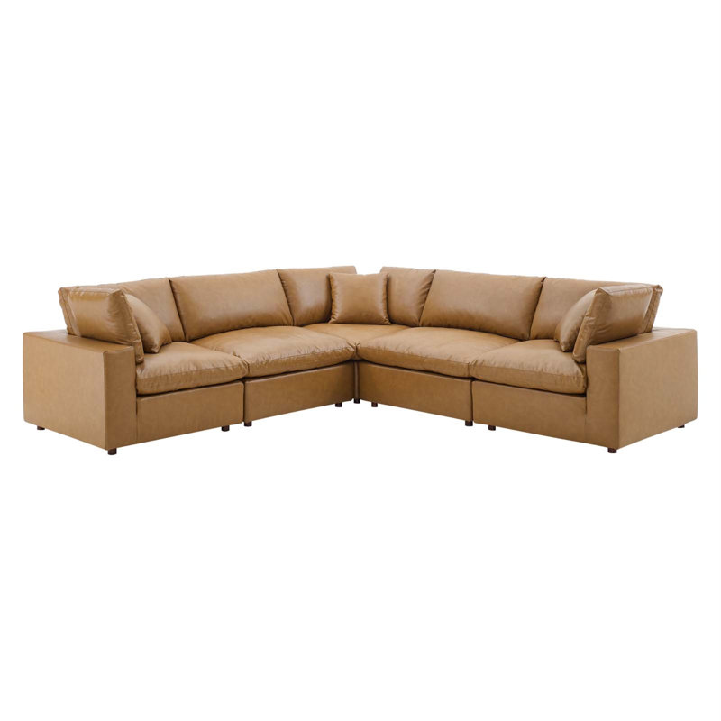 Canapé modulaire 5 pièces Modway Commix, Brun clair