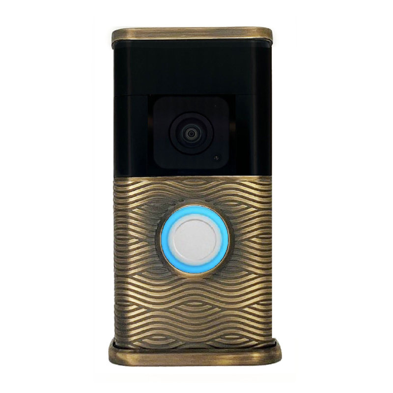 Housse pour sonnette vidéo Waves, Laiton antique