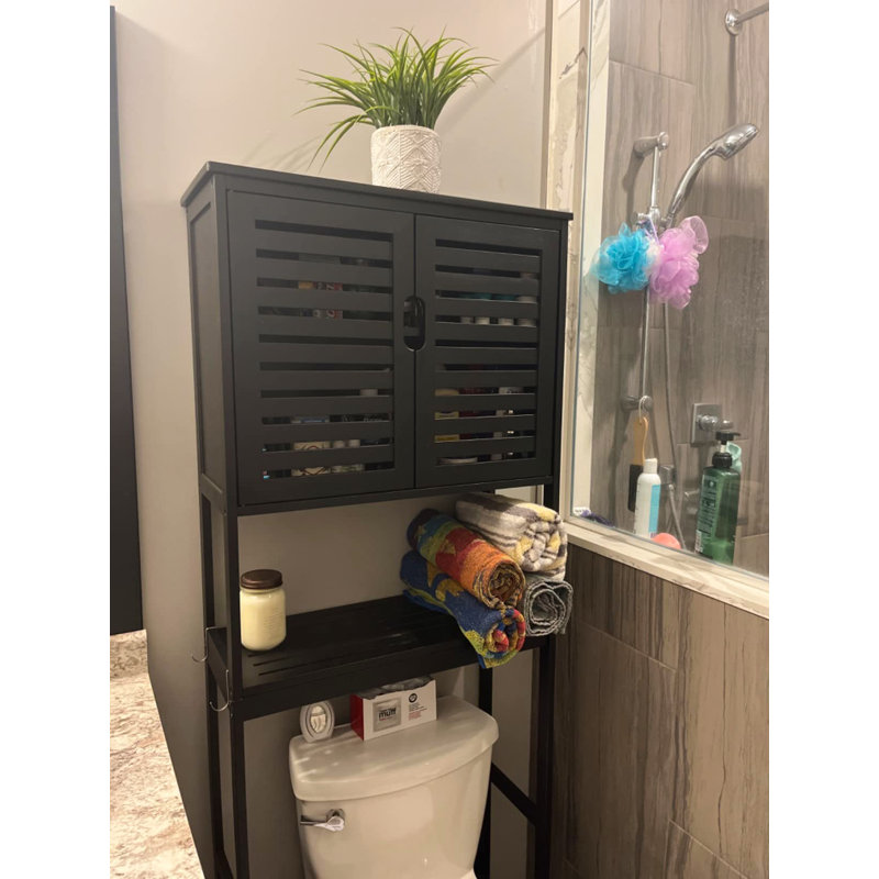 Hedia Freestanding Over The Toilet Storage, Black
