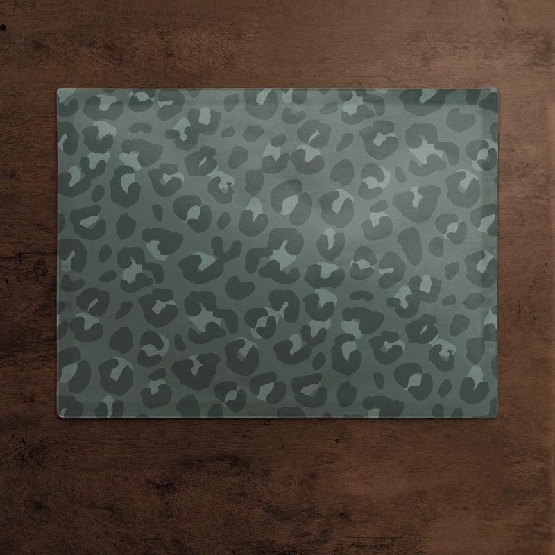 Napperon en coton 14 po Leopard, Gris
