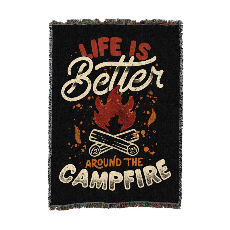Jeté en coton Pure Country Weavers Life Is Better Around The Campfire, L 60 po x l 50 po