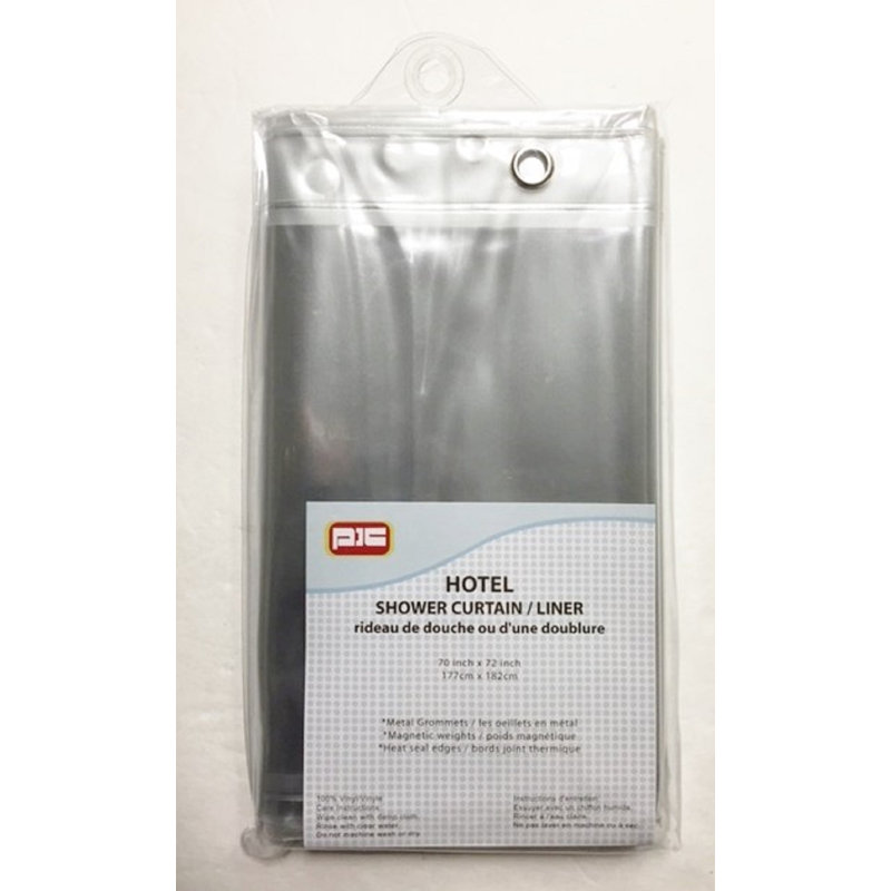Rideau de douche en vinyle uni, Transparent