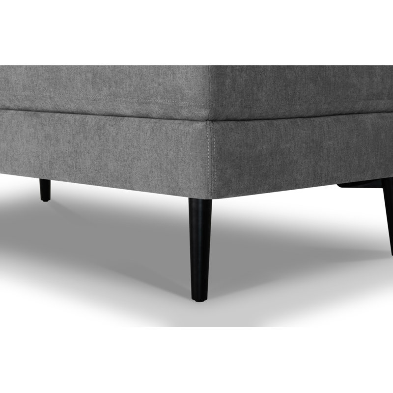 Bilal 47" Wide Rectangle Cocktail Ottoman, Lux Charcoal Performance Chenille