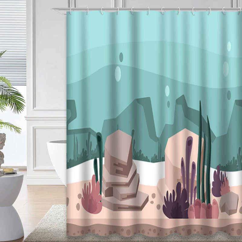 Rideau de douche transparent transparent, rideaux de douche pour la salle de bain avec 12 crochets, 72" L x 72" W
