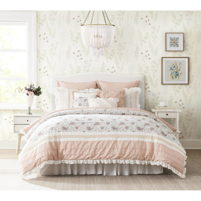 Édredon pour très grand lit - 9 pièces en coton avec coussins décoratifs