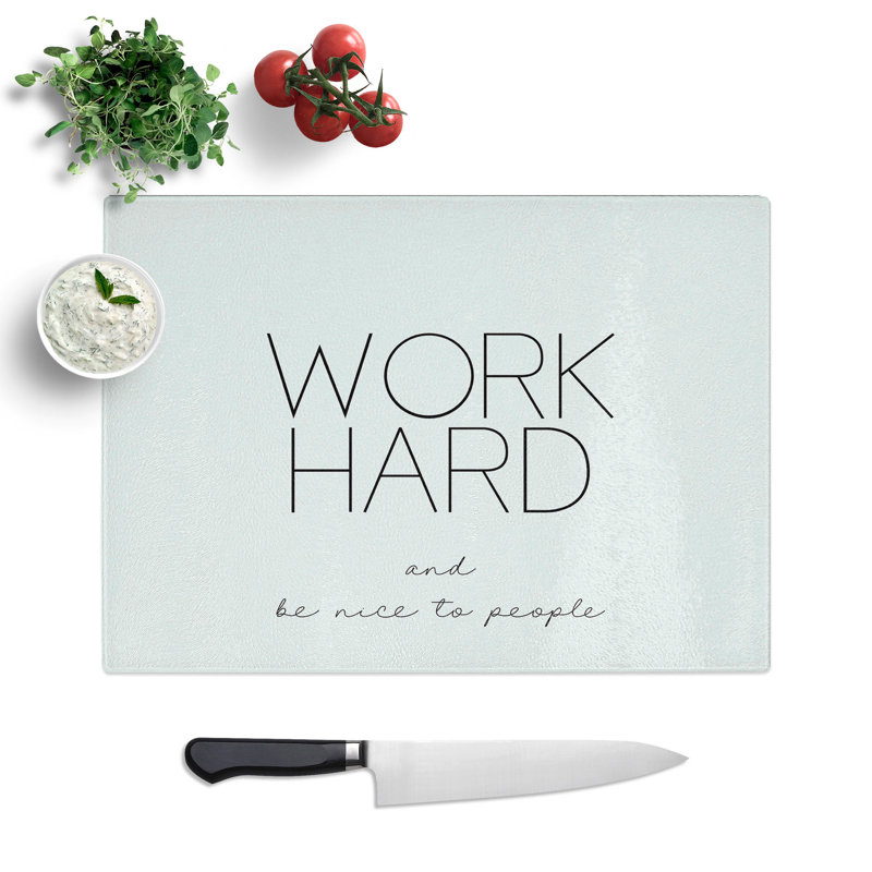 Work Hard Chopping Board, 20cm W x 28.5cm L
