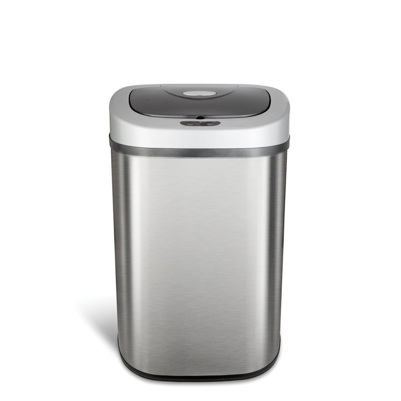 Poubelle NineStars de 21 gallons en acier inoxydable avec détecteur de mouvement