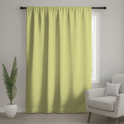 Rideaux de fenêtre jaune clair uni, voilages et voilages unis - 1 panneau