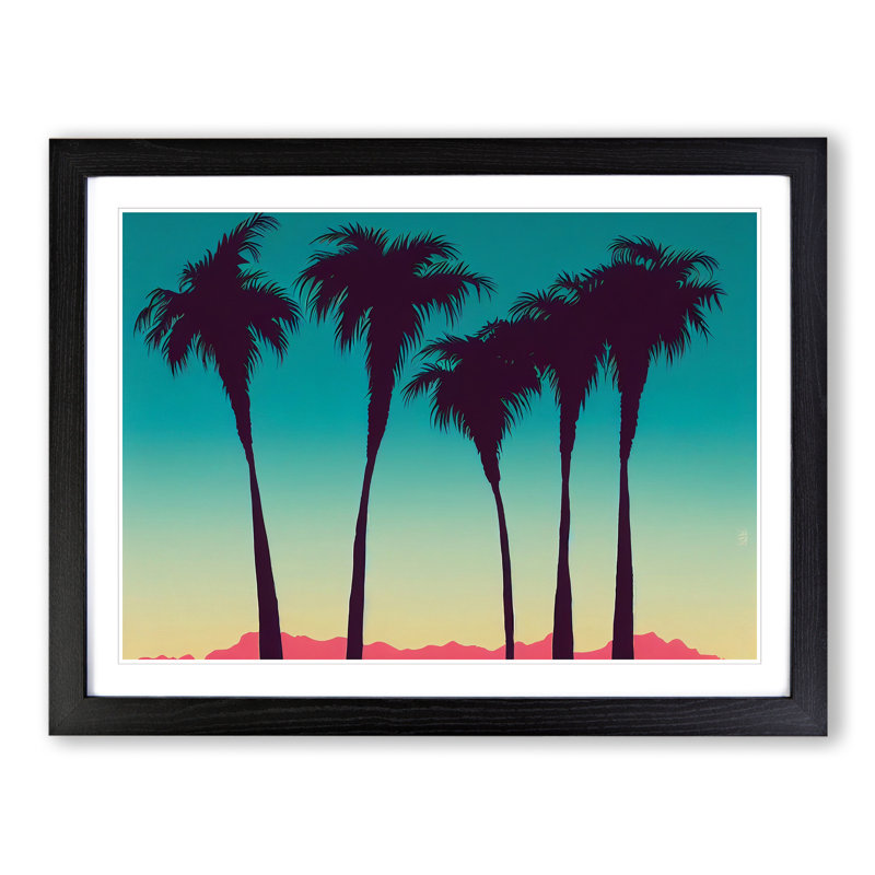 Ethereal Palm Trees - Framed Print, Black, 34cm H x 46cm W x 2cm D