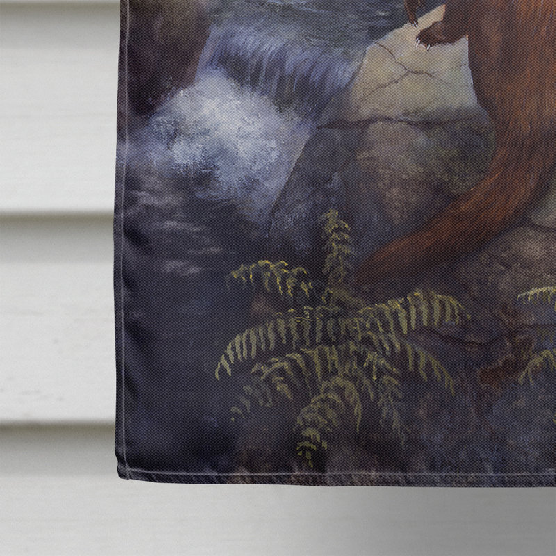 «Otters by the Waterfall» par Daphne Baxter Garden Flag, H 28 po x l 40 po
