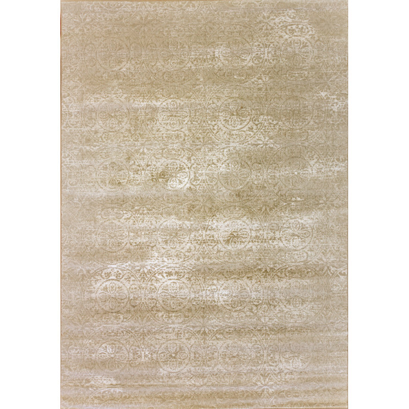 Tapis décoratif crème Florentia Oreintal tissé à la machine, Rectangle 2 pi x 3 pi 11 po
