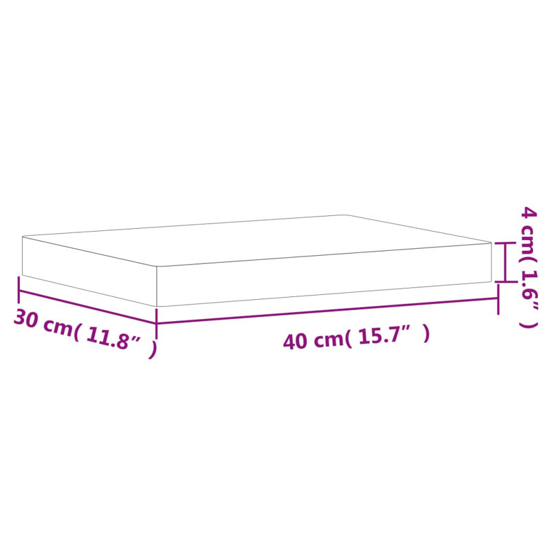 Gracie Chopping Board Solid Wood Beech, 4cm H x 40cm W x 30cm D