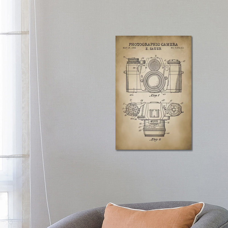 1962 Sauer Camera - Wrapped Canvas Print, 66.04 cm H x 45.72 cm W x 1.91 cm D