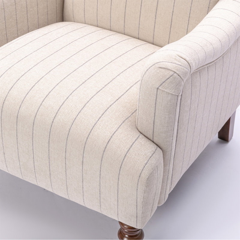 Chaise avec accoudoirs en noyer avec cadre en bois massif Swarttz